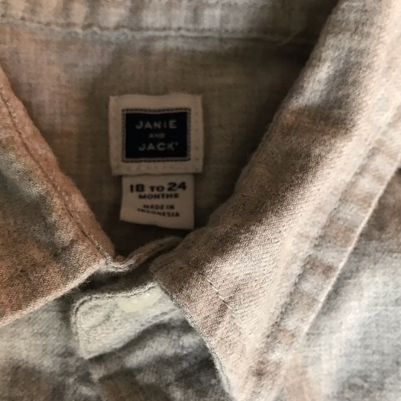 Janie And Jack 18-24 mo grey chambray shirt - Picture 2 of 2